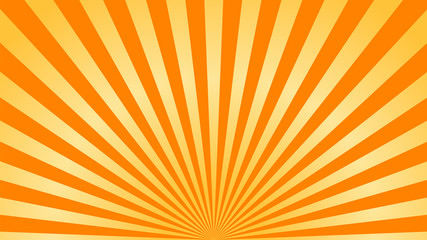Orange yellow background superhero. Super hero cartoon gradient texture. Sun rays burst. Radiate sun beam, burst effect retro. Sunbeam light flash boom. Sunlight starburst poster. Vector illustration