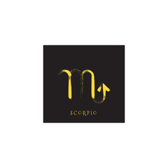 simple abstract horoscope symbol design of Scorpion for your astrology.