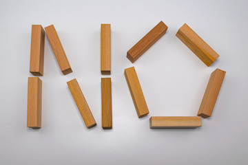 NO text from wooden blocks