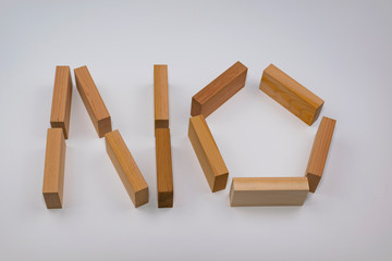 NO text from wooden blocks