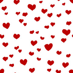 Fototapeta na wymiar seamless pattern with red hearts