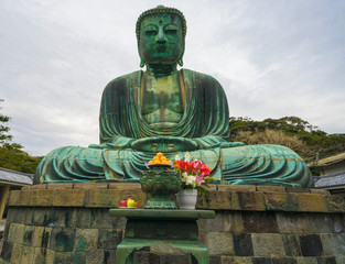  Kamakura Daibutsu Japan temple, The Great Buddha of Kamakura is the top landmark of tourist place in Tokyo, Japan. S