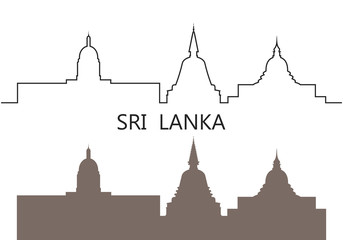 Sri Lanka logo. Isolated Sri Lanka architecture on white background