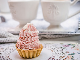 Fresh, fragrant homemade pastries. Close-up, side view. Tasty and healthy eating concept