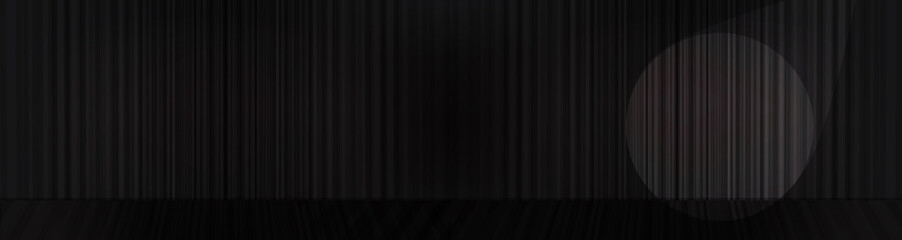 Vector Panorama black curtain with stage background and Stage light,modern style.