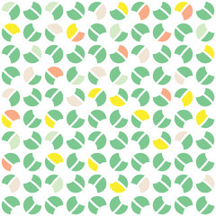 Green and yellow quarter circles abstract background
