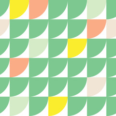 Green quarter circles geometric abstract modern background