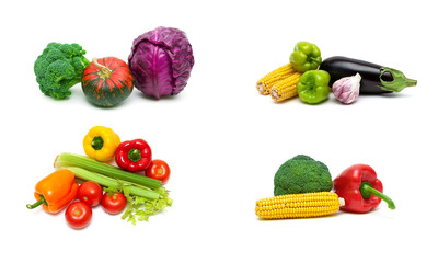 vegetables isolated on a white background