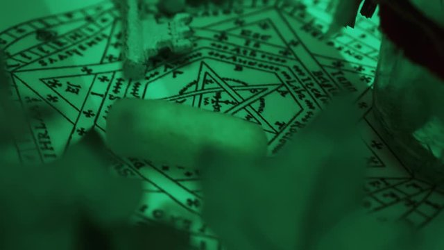 A magical ritual. divination. Halloween. Pentogram 