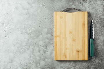 Fototapeta premium Empty cutting Board and black ceramic knife