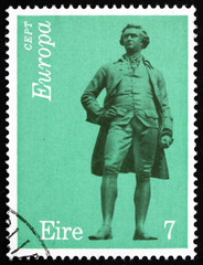 Postage stamp Ireland 1974 Edmund Burke, statesman and philosoph