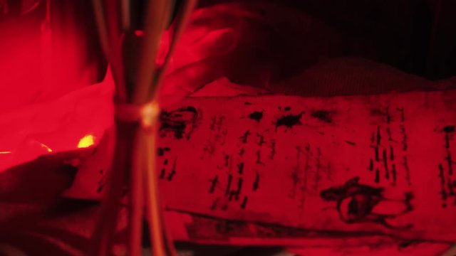 Parchment Scrolls. Stock video Old scroll rolling out. High quality three old scrolls