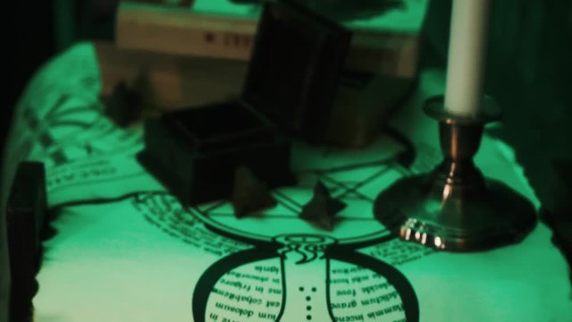 A magical ritual. divination. Halloween. Pentogram 