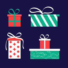 set of different Christmas gifts