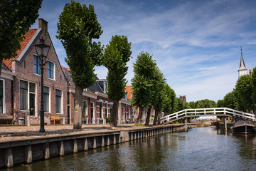 Obraz premium Sloten, a historical fortified city within the municipality of De Fryske Marren, in the Dutch province of Friesland