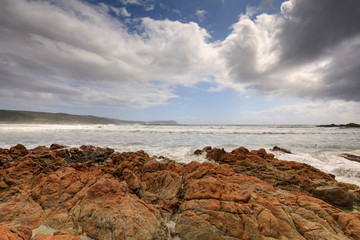 Fototapeta na wymiar coastal scene at Praia de Nemiña