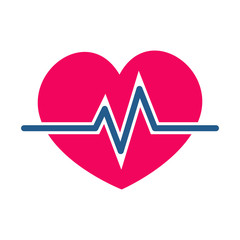 Hearth Pulse Icon Vector in color