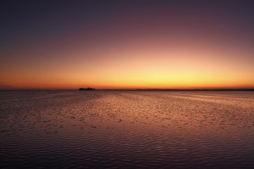 The Steinhuder Meer near Hanover in Germany at sunset