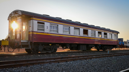 Fototapeta na wymiar A Train parked on tracks
