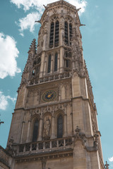 tower of the cathedral in paris france