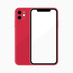 Realistic smartphone mockup. Cellphone frame with blank display. Vector mobile device concept