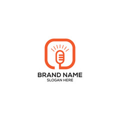Radio/music/voice company logo design template