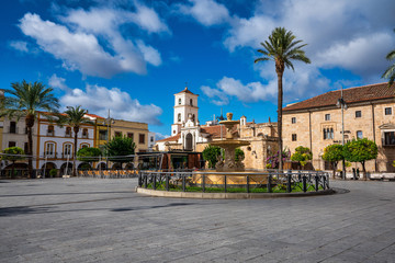 Fototapeta na wymiar Square of Spain, Plaza de Espana in Merida, Extremadura, Spain