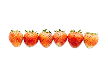 Strawberries isolated on white background.