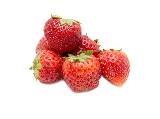 Strawberries isolated on white background.