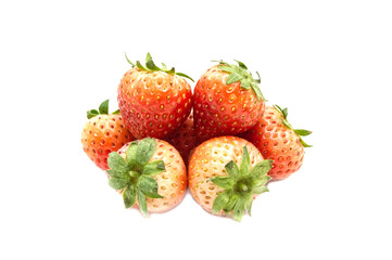 Strawberries isolated on white background.