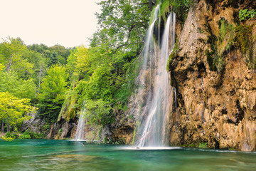 Fototapeta na wymiar The most spectacular waterfalls from Plitvice - Croatia