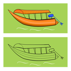 Boat isolated vector illustration graphic design modern style 