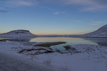 Presqu'il de Reykjavik en hiver