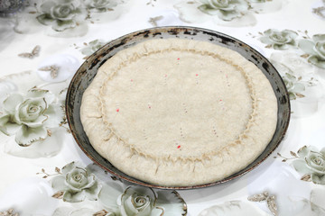 Sweet pie before baking in the oven