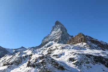 Fototapeta na wymiar Matterhorn Swiss Alps Zermatt in Winter