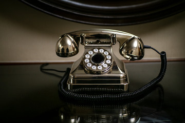 Fototapeta na wymiar Elegant Vintage Classic Retro Telephone In Luxury Setting