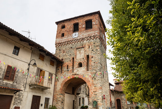 Torre Campanaria - the bell tower in Piverone town, Turin, region Piemonte, Italy