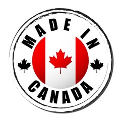 Obraz premium Made in Canada coloring the flag. Symbol. Seal.