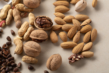 Almond and walnuts mix, healthy food