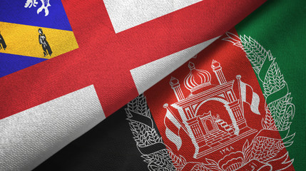 Herm and Afghanistan two flags textile cloth, fabric texture