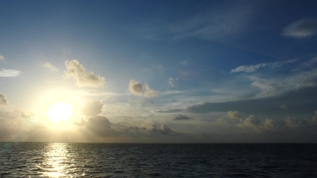 Sunrise over the Caribbean Sea in the Riviera Maya Mexico near Cancun on the morning of a South Asian Destination Wedding