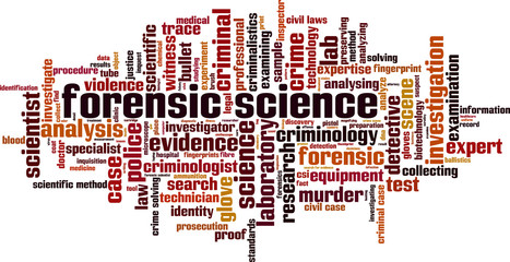 Forensic science word cloud