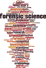 Forensic science word cloud