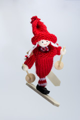 muñequita de madera adorno de árbol de navidad