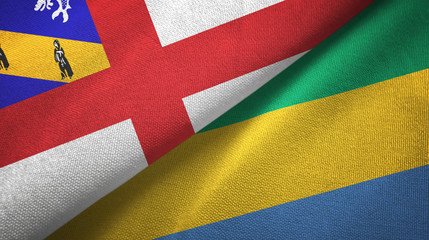 Herm and Gabon two flags textile cloth, fabric texture