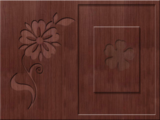 vintage wooden background with floral ornament
