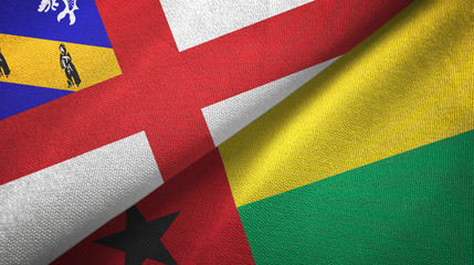 Herm and Guinea-Bissau two flags textile cloth, fabric texture
