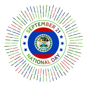 Belize national day badge. Independence from the United Kingdom in 1981. Celebrated on September 21.