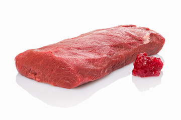 Hirschfleisch Hirschfilet roth mit Preiselbeermarmelade