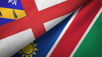 Herm and Namibia two flags textile cloth, fabric texture